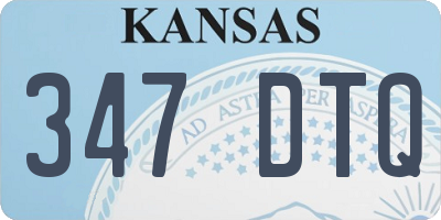 KS license plate 347DTQ