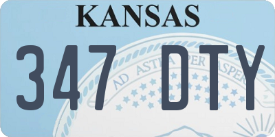 KS license plate 347DTY