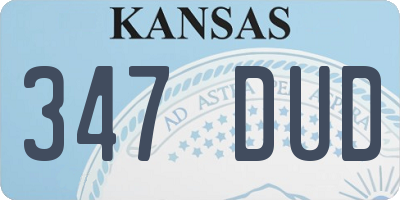 KS license plate 347DUD