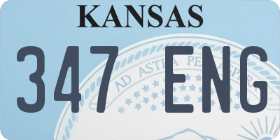 KS license plate 347ENG