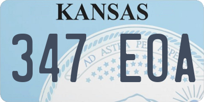 KS license plate 347EOA