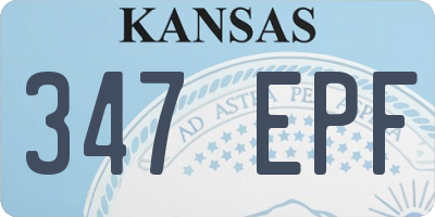 KS license plate 347EPF