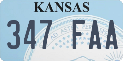 KS license plate 347FAA