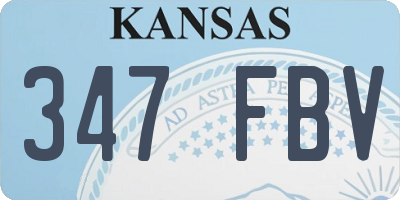 KS license plate 347FBV