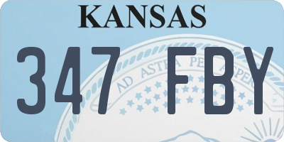 KS license plate 347FBY