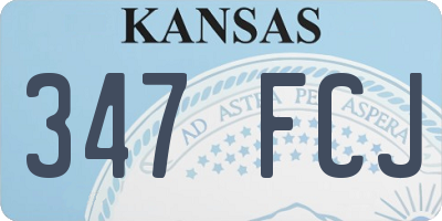 KS license plate 347FCJ