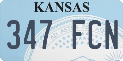 KS license plate 347FCN