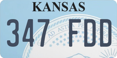 KS license plate 347FDD