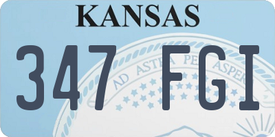 KS license plate 347FGI