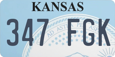 KS license plate 347FGK
