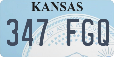 KS license plate 347FGQ