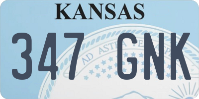 KS license plate 347GNK