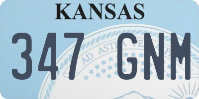 KS license plate 347GNM