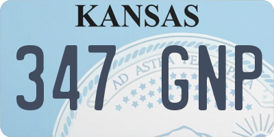 KS license plate 347GNP