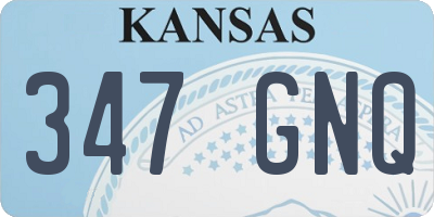 KS license plate 347GNQ