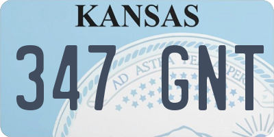 KS license plate 347GNT