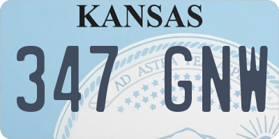 KS license plate 347GNW