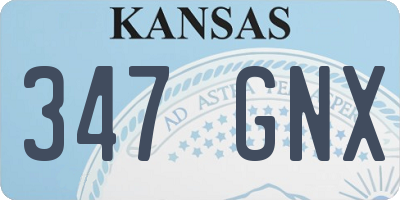 KS license plate 347GNX