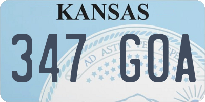 KS license plate 347GOA