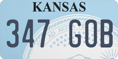 KS license plate 347GOB