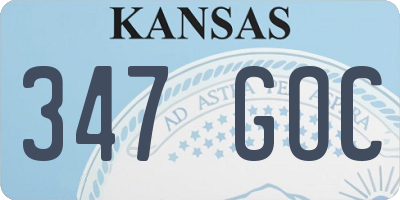 KS license plate 347GOC