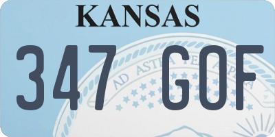 KS license plate 347GOF