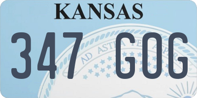 KS license plate 347GOG