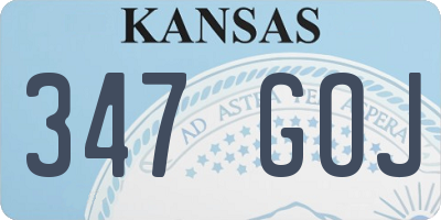 KS license plate 347GOJ
