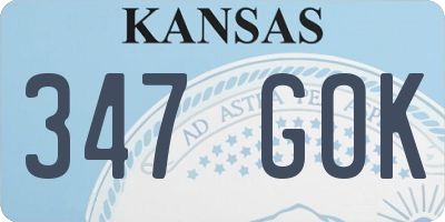 KS license plate 347GOK
