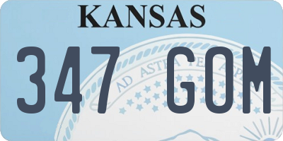 KS license plate 347GOM