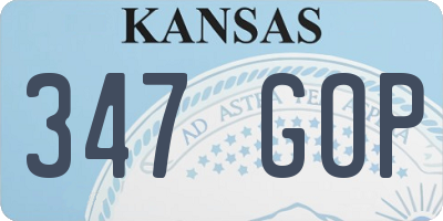 KS license plate 347GOP