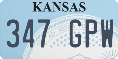 KS license plate 347GPW