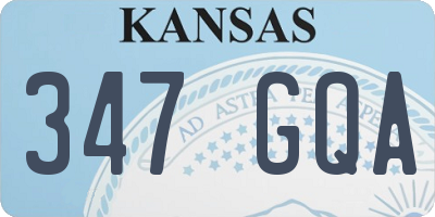 KS license plate 347GQA