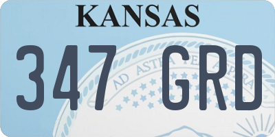 KS license plate 347GRD