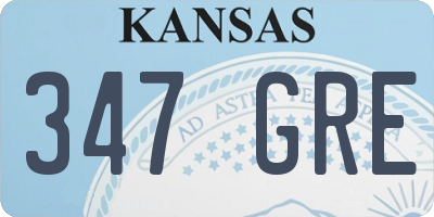 KS license plate 347GRE