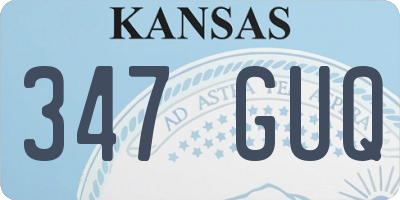 KS license plate 347GUQ