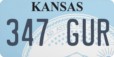 KS license plate 347GUR