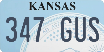 KS license plate 347GUS