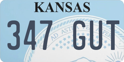 KS license plate 347GUT