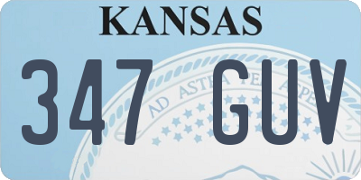 KS license plate 347GUV
