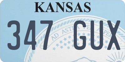 KS license plate 347GUX