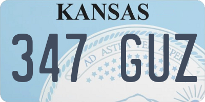 KS license plate 347GUZ