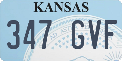 KS license plate 347GVF