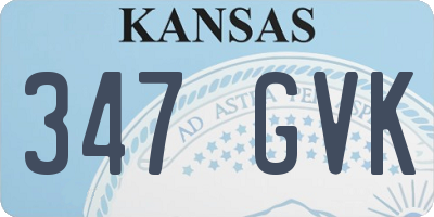 KS license plate 347GVK