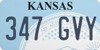KS license plate 347GVY