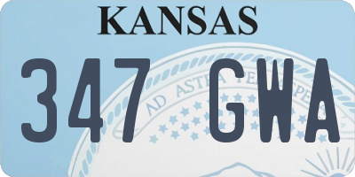 KS license plate 347GWA