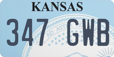 KS license plate 347GWB
