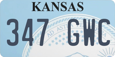 KS license plate 347GWC
