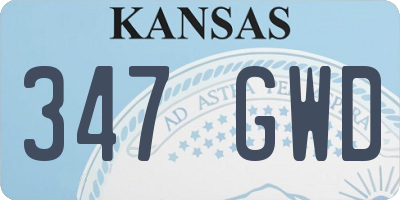 KS license plate 347GWD