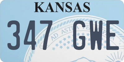 KS license plate 347GWE